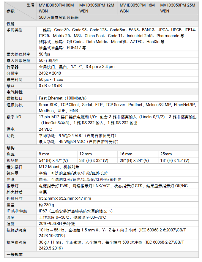 海康MV-ID3050PM-08M/12M/16M/25M-WBN 500万像素智能读码器参数.png